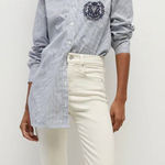 Veronica Beard Carson Jeans Ankle Flare High Rise Ecru Ivory Size 26 US 2 Photo 0