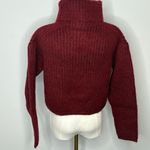 Thakoon Cropped Ripped Burgundy Turtleneck Sweater Womens Size XS KN17 Red Photo 4