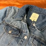 Avec Les Filles  embroidered Follow me Blue Denim Jacket XS button front Photo 7