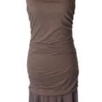 Velvet Tees Velvet‎ Brown Cotton Ruched Sides Ruffled Hem Sleeveless Midi Dress Size XL Photo 0