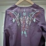 Johnny Was BIYA x  | Purple 100% Cotton Embroidered Tunic Top Boho Soft | Small Photo 4