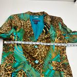 Russell Kemp Jacket Blazer Animal Leopard Print 100% Silk Vintage Size 8 80s Brown Photo 3