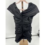 Teri Jon for Rickie Freeman Black Crinkle Taffeta Dress Size 6 Vintage Photo 2