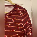 kim rogers NWT  Perfectly Soft Size S Owl Tree Print 3/4 Sleeve V Neck Tee Shirt Photo 6