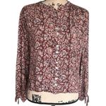 Faherty  Portia Blouse In Fiona Block Print Purple Blouse Size Small Photo 2