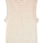 Mirth Chunky Knit Sleeveless Sweater Vest Baby Alpaca‎ Snow Ivory Small Photo 0