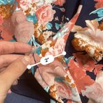 fab'rik  Navy Blue Pink Floral Halter Romper Photo 5