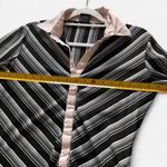 None Y2K Vintage Chevron Stripe Baby Pink + Black Stretch Button Down k fashion xl Photo 6