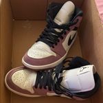 Jordan Women's Athletic Shoes in Pink and White Photo 1