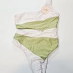 Camila Coelho  Rumba One Piece in Celery Green & White Small Photo 2