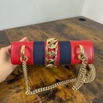 Gucci Sylvie Red Leather Chain Shoulder Bag Mini Photo 12