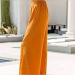 Miou Muse Linen Blend Wide Leg orange Rust Pants size Medium Photo 1