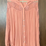 Free People Katie Bird Crochet Inset Shirt. Photo 0