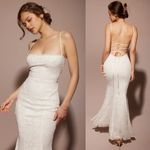 House Of CB  'Joan' Ivory Lace Up‎ Back Maxi Dress NWOT size M Photo 15