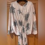 ZARA Wrinkled Effect Printed Satin Maxi Dress in Ecru & Sage Green Size Medium Photo 10