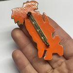 Handmade Costume Brooch Pin Hand Painted Wood Carrot / Bunny Rabbit Easter Photo 5