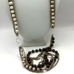 Nakamol brown and cream pearl multi strand long chain necklace Photo 3