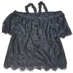Chelsea 28 Black Lace Whimsy Off-the-Shoulder Top S Photo 3