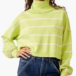 Free People  Lemonade Combo Paulie Stripe Turtleneck Sweater Sz L NWT Photo 0