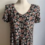 Vintage 90s Donna Toran Floral Jumpsuit Palazzo Black Short Sleeve Size Small Photo 1
