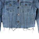 Working Title Crop Denim Jacket Womens S Light Wash Sherpa Lined Coastal Cowgirl Blue Photo 2