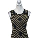 Ted Baker Balinda Jacquard Knitted Dress Stretch Black Gold Metallic Size US 2 Photo 1