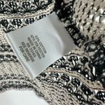 Roz & Ali Roz‎ & Ali Size Medium Sweater Black & White Loose Knit 3/4 Sleeve Open Front Photo 2