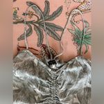 Final Touch  Tropical Palm Leaf Stretch Ruched Tank Top Spring Summer Shirt M Photo 1