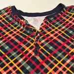 kim rogers Womens Size 2X XXL Multicolored Plaid Cotton Top Shirt Blouse Coastal Photo 3
