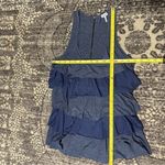 Splendid  Women’s L Heathered Blue Tiered Ruffle Exposed Zipper Back Tank Top Photo 7