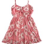 Women's Small Pink Floral Summer Dress Adjustable Straps Photo 1