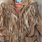 Vintage Cedars Suede Leather Fringe western cowboy brown coat Jacket M Size M Photo 15