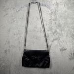 Vintage Gitano Bag Black Crossbody Faux Leather Envelope Clutch Bow Detail 80s Photo 1