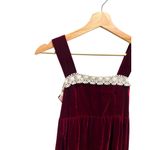Velvet Lace Trim Maxi Dress Red Size 7 Holiday Christmas Size M Photo 5