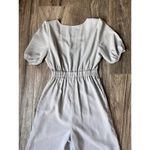AIR SPACE LADY DAINTY SQUARE NECK BUTTONED JUMPSUIT GRAY Sz SMALL W POCKETS #108 Photo 3