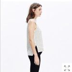 Madewell  White and Black Striped Tank Top Photo 2