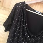 Laura Ashley  bling studded drape neck top size L Photo 3