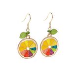 Colorful Citrus Slice Earrings Red Photo 3