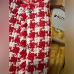 Walter Tweed Silk Blend Blazer with ribbon detail Red Size 8 Photo 3