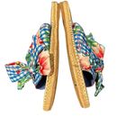 MIA  BOW BLUE FLORAL GINGHAM ESPADRILLES SANDAL SLIDES 8 Photo 2