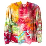 Adidas Size XL Handmade Tie Dye Hoodie Top Long Sleeve Boho Artsy Festival 488 Photo 1