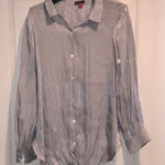Vince Camuto  grey crinkle button down top new with tags size XLarge MSRP $99 Photo 0