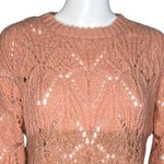 Heartloom  Sweater Womens Medium Pink Ombre Open Knit Comfy Casual Bohemian‎ Photo 4