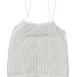 ZARA  White Ribbed Spaghetti Straps Womens Tank Top Cropped Boxy SZ XS # 1183 Photo 0