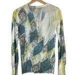 Boutique Cut Cute Y2K Blue & Green Printed Button Down Cardigan Sweater S Photo 1