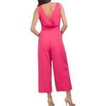 Sam Edelman  New Jumpsuit Wide Leg Crop V-neck Belted Hot Pink Women’s Size 2 Photo 1