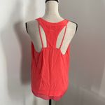 Greylin Silk Racerback Blouse Medium Coral Pleated Layered Lightweight Resortwear Chic Photo 2