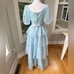 Vintage Lt Blue Lace Tiered Sweetheart Neckline Puff Sleeve Prom Formal Dress Size undefined Photo 2