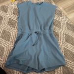 Amazon Women's Blue Sleeveless Drawstring Waist Romper Size L Jumpsuit Casual Summer Photo 0