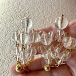 Avon Gold tone clear lucite beaded multi strand clip on drop earrings Photo 2